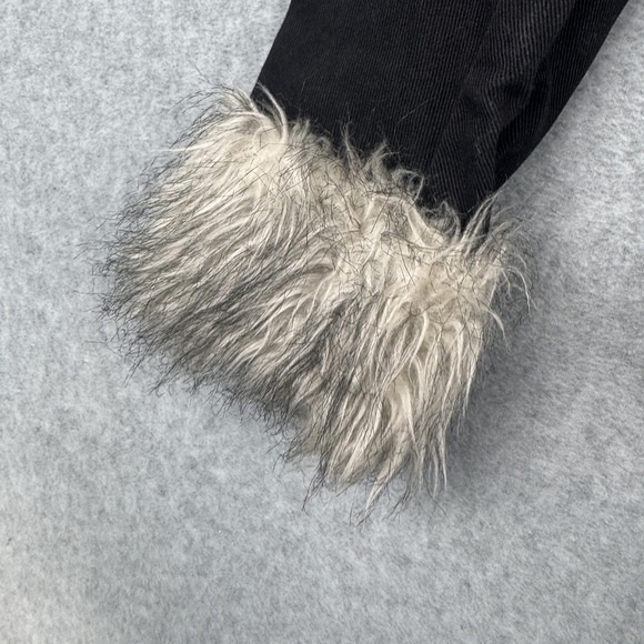 VTG Tripp NYC Jacket Womens M Black Faux Fur Goth Punk Hook Eye Asymmetrical Y2K - Picture 7 of 11
